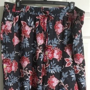 FAB FLORALS...NWT, LOFT, 20, WIDE LEG CASUAL PANTS, NAVY WITH WHITE PINDOTS.